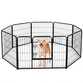 Dog Playpen Indoor Fence Height Metal Exercise Pen with Door Small Puppy/Medium/Large Dogs Animal Pet for Outdoor, Garden, Yard(Shipment from Wal
