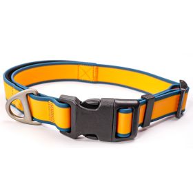 Tactical collar for medium and large dogs Odor-proof & mildew-resistant Beach-ready quick rinse Non-slip padded interior Rust-proof zinc alloy D-ring (Color: Orange-blue, size: S)